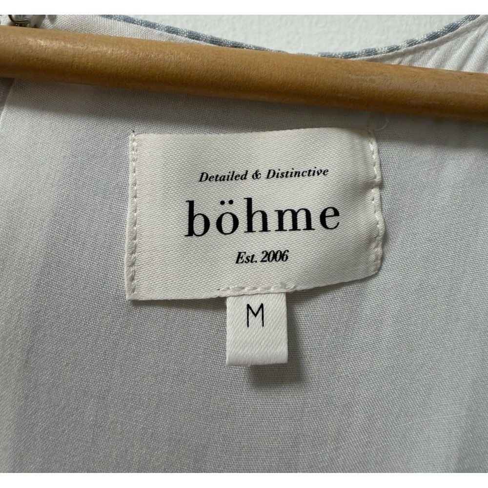 Bohme Elyse Gingham Milkmaid Drop Waist Bow Maxi Dress Size M Cottagecore Modest - Picture 10 of 11